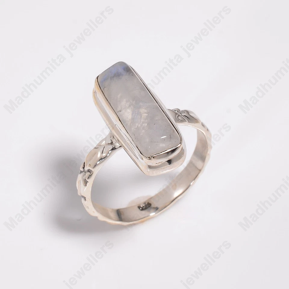 Rainbow Moonstone Ring, 925 Sterling Silver Handmade Ring, Women Jewelry Ring - Image 3 of 4