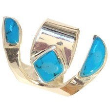Ring Silver and Turquoise Stones