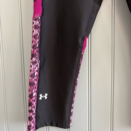 UA Capri-Leggings schwarz lila Kompression Größe M - Bild 2 von 5