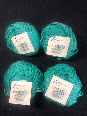 4- Rellana Super Soft 50/50 Cotton Rayon (viscose) Yarn Turquoise  50g=100m