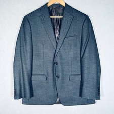 Lauren Ralph Lauren Blazer Mens 42R Gray Gingham Plaid Sport Coat Jacket Wedding