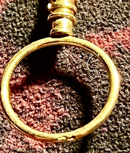 Lunetta antica in oro giallo 14 kt con occhiali pieghevoli - Foto 9 di 10