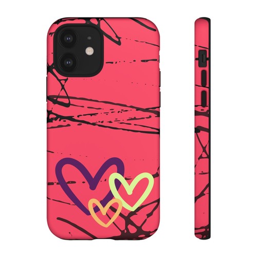 Graffiti hot Pink, Green, Orange Hearts Tough Phone Case fr Iphone Samsung Pixel - 第 108/285 張圖片