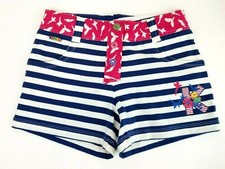 Kenzo Paris Girl's KB26025-Ocean Striped /Floral Fun Logo Shorts Size 8A