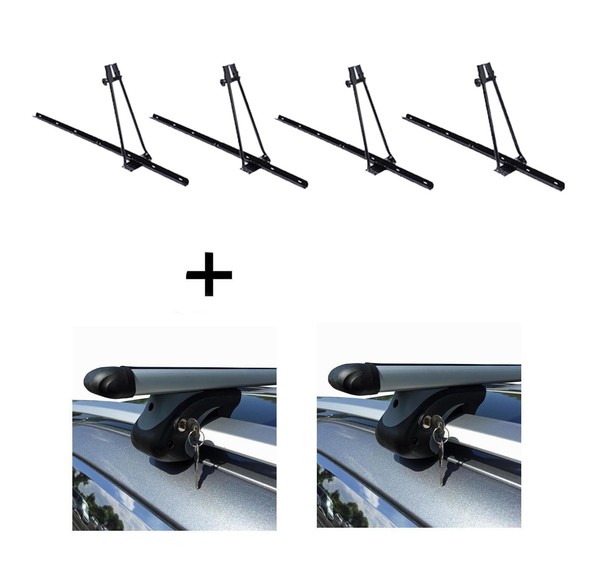 4X FahrradträGer Orion+RelingträGer VDP L120 FüR Skoda Fabia Kombi 6Y 00-08-image