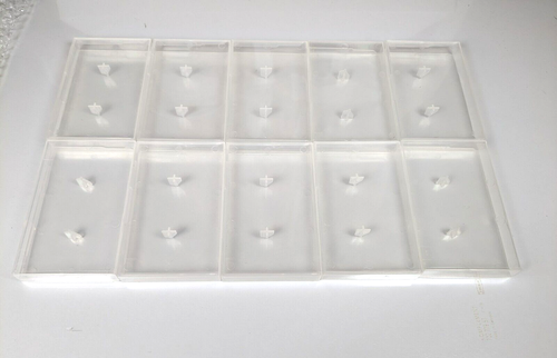 10 Cassette Tape Cases Clear Side Opening 2 Pin