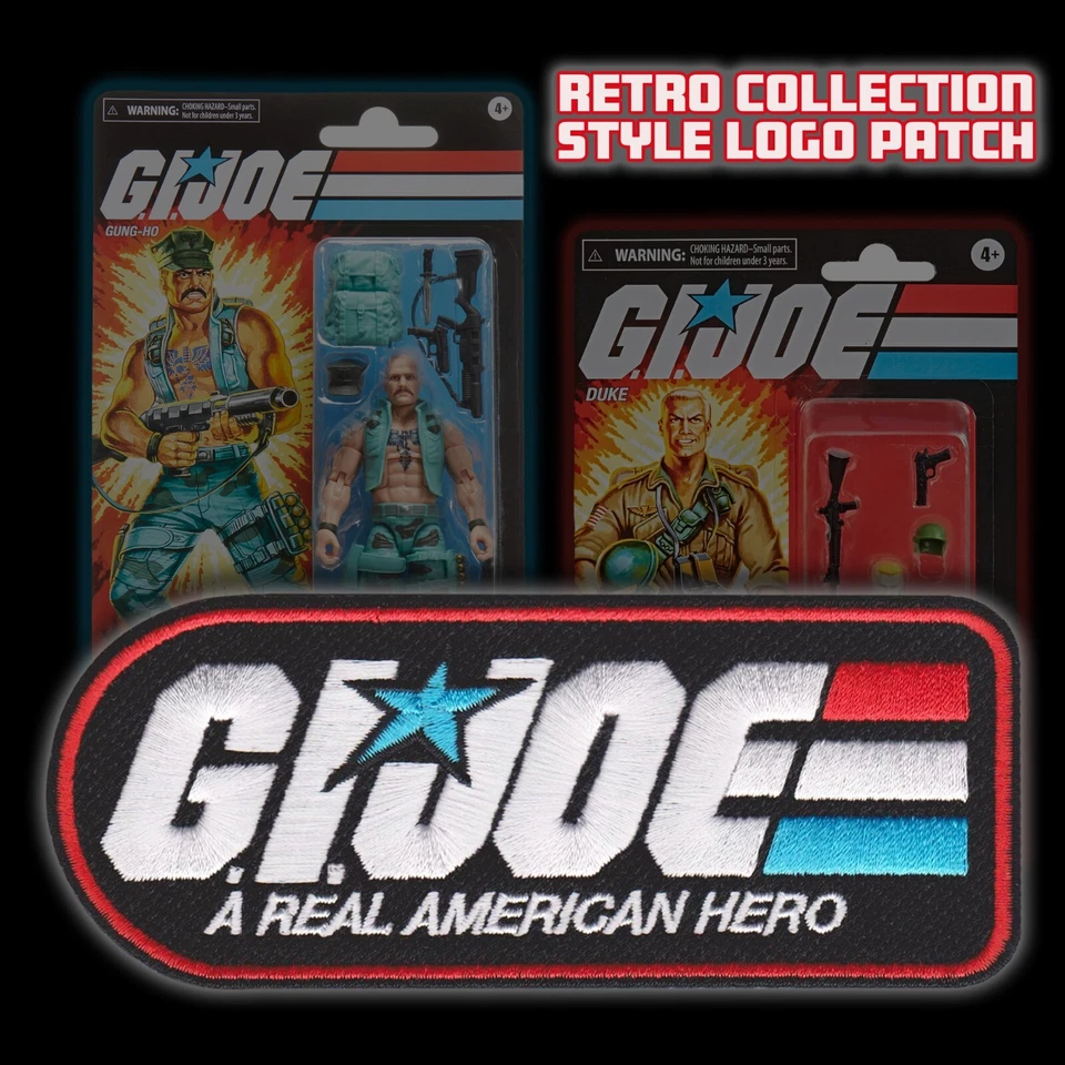 GI JOE Hasbro style logo iron-on patch set of 2 RETRO and COBRA H.I.S.S. HasLab - Image 3 of 4