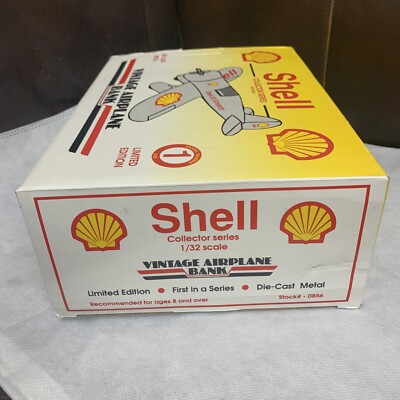 ヴィンテージ Shell AIRPLANE BANK 飛行機型貯金箱｜箱付き 1992 Shell Vintage Airplane Bank Collector Series #1 Limited