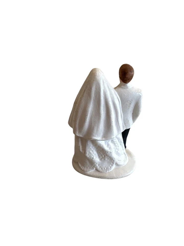 Mini estatuilla vintage de novia y novio de porcelana para adorno de pastel de boda Leftons Japón Foto 3 de 4