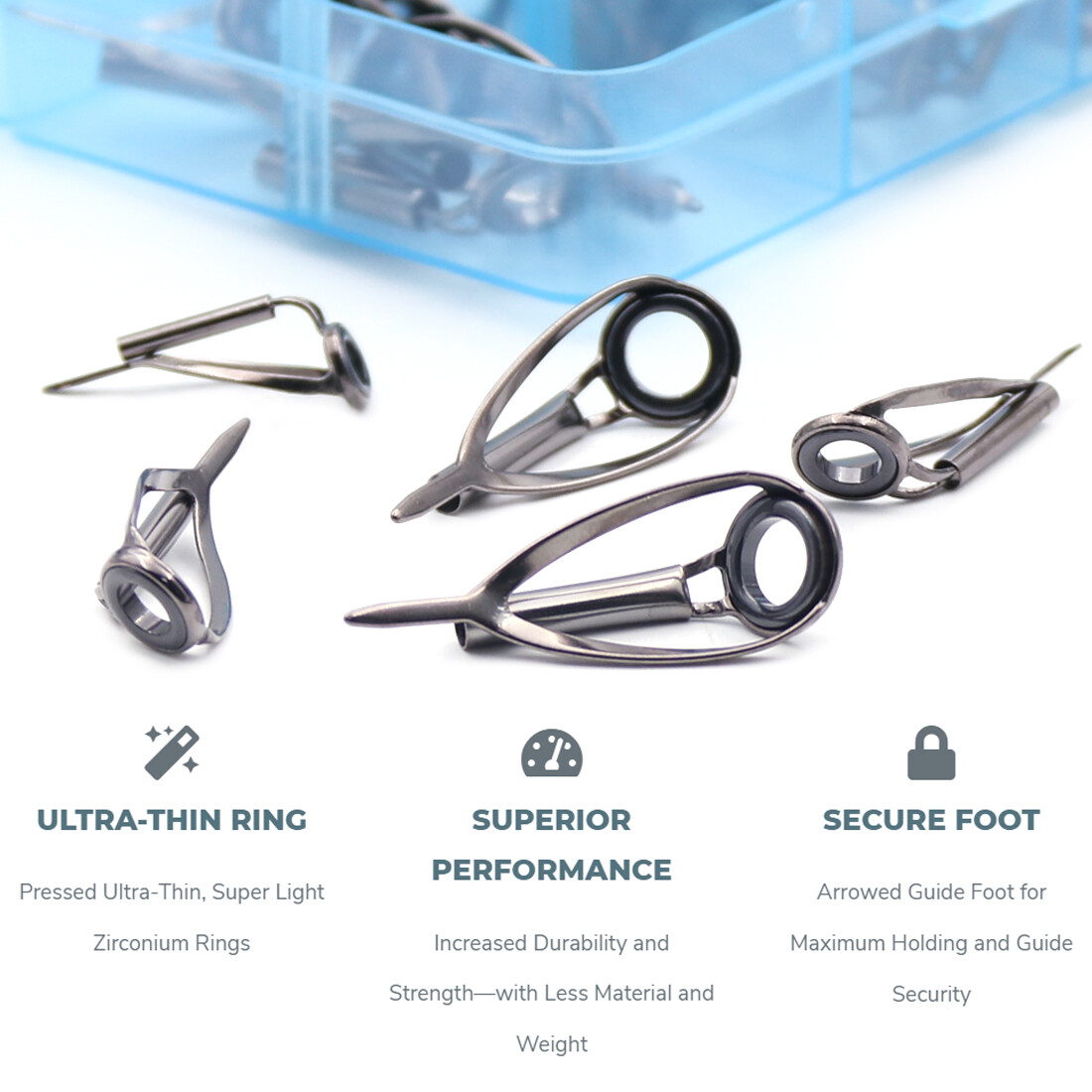 9KM Rod Tip Repair Kits Stainless Steel Ring Lock Frame Tip Top