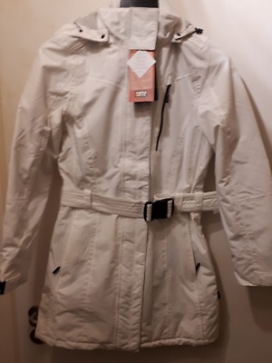 rukka tech DAMEN JACKE Weiß EDEL Design wasserfest Frauen Kapuze Nylon EU 38 NEU