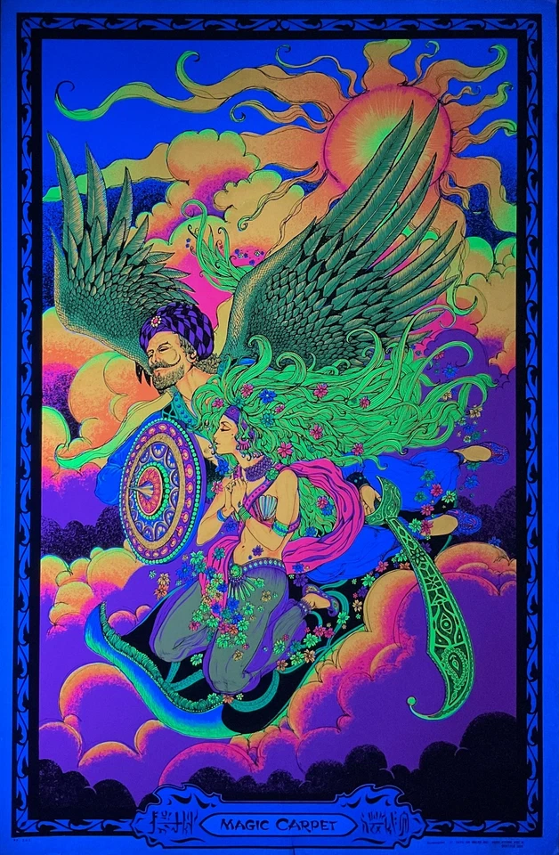 Magic Carpet Original Vintag e Blacklight Poster 25 X 40 - Image 2 of 2