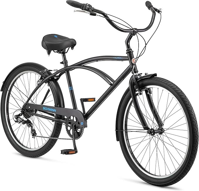 SCHWINN ビーチクルーザー 黒26インチ Schwinn Huron Beach Cruiser Bike Single Speed 7-Speed 26