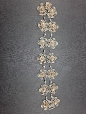 Sterling 925 Victorian Vintage Flower 7 Brace...