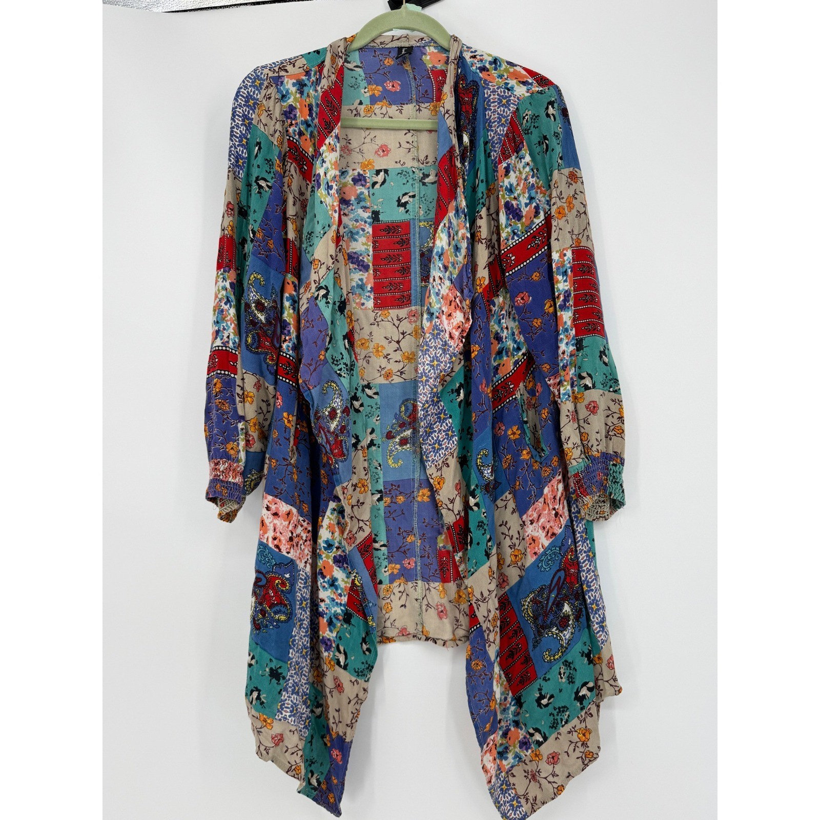 Sacred Threads Patchwork Dusters/m Open Front Lig… - image 1