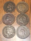 Indian Penny’s, 1893,1899,1897,1898,1892,1880 Get (6) Cents Get These Coins N125
