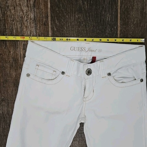 Jeans Guess Daredevil skinny denim bianco elasticizzato, cucito marrone chiaro, taglia 28x32 - Foto 8 di 15