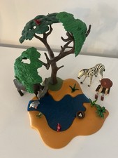 Playmobil 4828 - Wasserstelle des Kaffernbüffel mit Zebra Und Tierpfleger