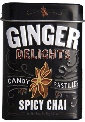 Ginger Delights Spicy Chai Mints (12) Pack Candy & Nostalgic Tins Free Shipping
