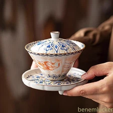 120ml Ceramics Ru Kiln Gaiwan Household Kungfu Tea Set Master's Cup Tea Bowl