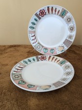 2 Churchill England Vegetable Patch Large Dinner Plates 26cm