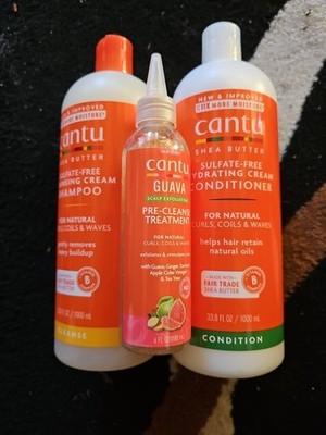 Cantu Shea Butter Shampoo, Conditioner & Prewash for Curls Coils & Waves  Set