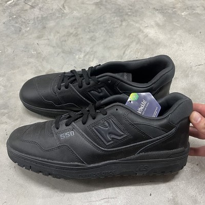 New Balance 550 Triple Black Leather Sneakers Mens 13 BB550BBB Low Top Shoes NEW