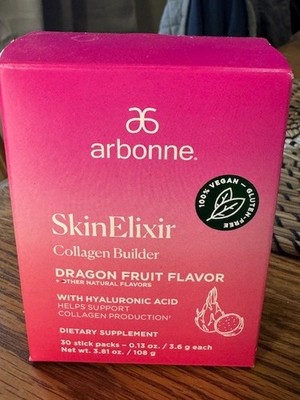 Arbonne Skin Elixir Collagen Builder Dragon Fruit Flavor 30 Packs EXP 04/24