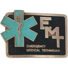EMT Medic Paramedic Emergency Medical Technician 1980s NOS Vintage Belt Buckle