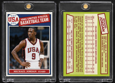 1985 Topps Style Michael Jordan ACEO USA Olympic Basketball Team Art Rookie Card