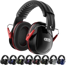 Dr.meter Ear Protection Muffs, 31dB Noise Reduction Safety Z Black+red 