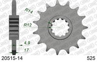 Ritzel Antriebsritzel 14-ZäHne 525-Teilung FüR Honda Cbf 600 Sa Abs 2004-2007
