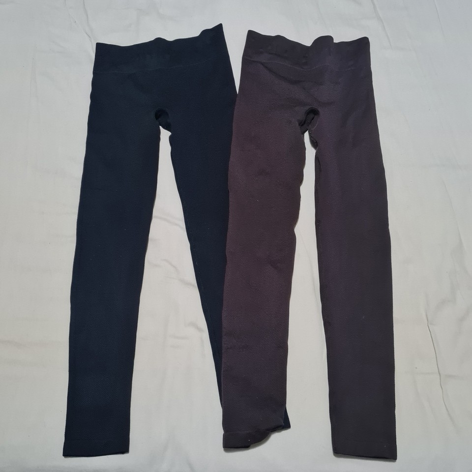 2x Country Road Nylon Compression Leggings Set Black & Brown Women's Size 12 VGC