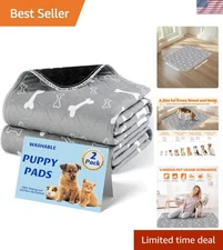 Fast Absorbent Cotton Dog Training Pads - Reusable & Waterproof, 18x24 Pack of 2