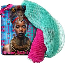 Luxury African Bath Sponge 2 Pack, Exfoliate Skin Net Cloth 100 Nylon New