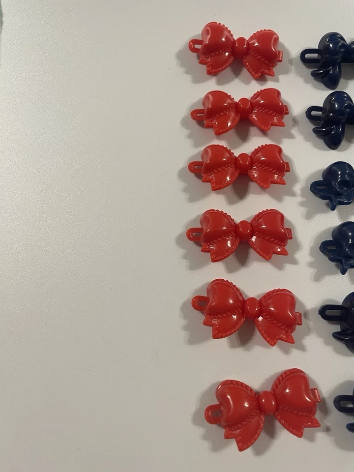 Lote De Colección Niñas Clip de Pelo Lazo Correas Rojo Blanco y Azul Patriótico Años 80’s 90’s Y2K Foto 4 de 4
