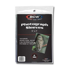 100 BCW 5x7 SOFT SLEEVES Oversized Cards Photo Postcards Clear Poly No PVC