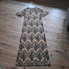 Women Maxi Dress Whimsigoth Fairy Boho Sz 6 Cottagecore Sheer Festival Hippie 