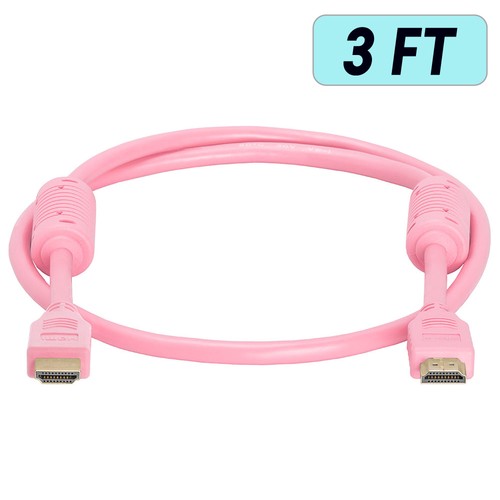 Pink HDMI Cord HDTV HDR 4K HDMI Cable ARC 3D Ethernet Laptop PS4 Nintendo XBOX - Picture 8 of 9