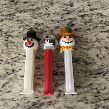 Christmas Pez dispenser snowman holiday with feet Hungary Slovenia lot of 3