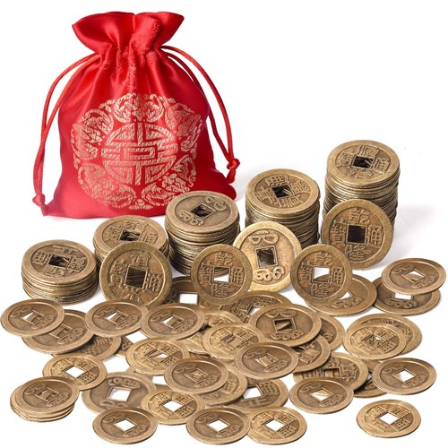 240 Pieces Chinese Coins New Year Feng Shui Coins Good Luck Fortune I-Ching O...
