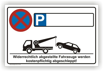 Parkverbot Parkplatzschild Parken Privatparkplatz Individuelles Wusch-Text P0146