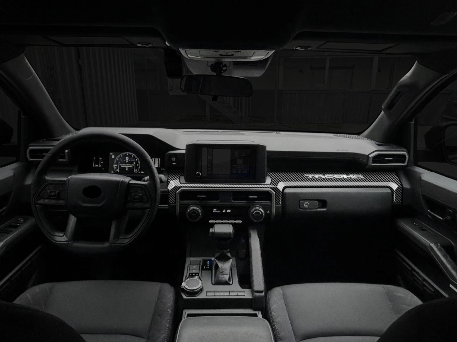 Carbon ABS Console Dashboard Panel Trim Kits For Toyota Tacoma TRD Pro SR5 2024+ - Picture 3 of 12