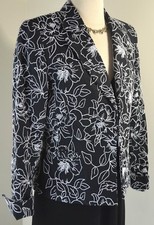 Jones New York signature blazer light coat jacket floral embroidered SZ 8 M NEW