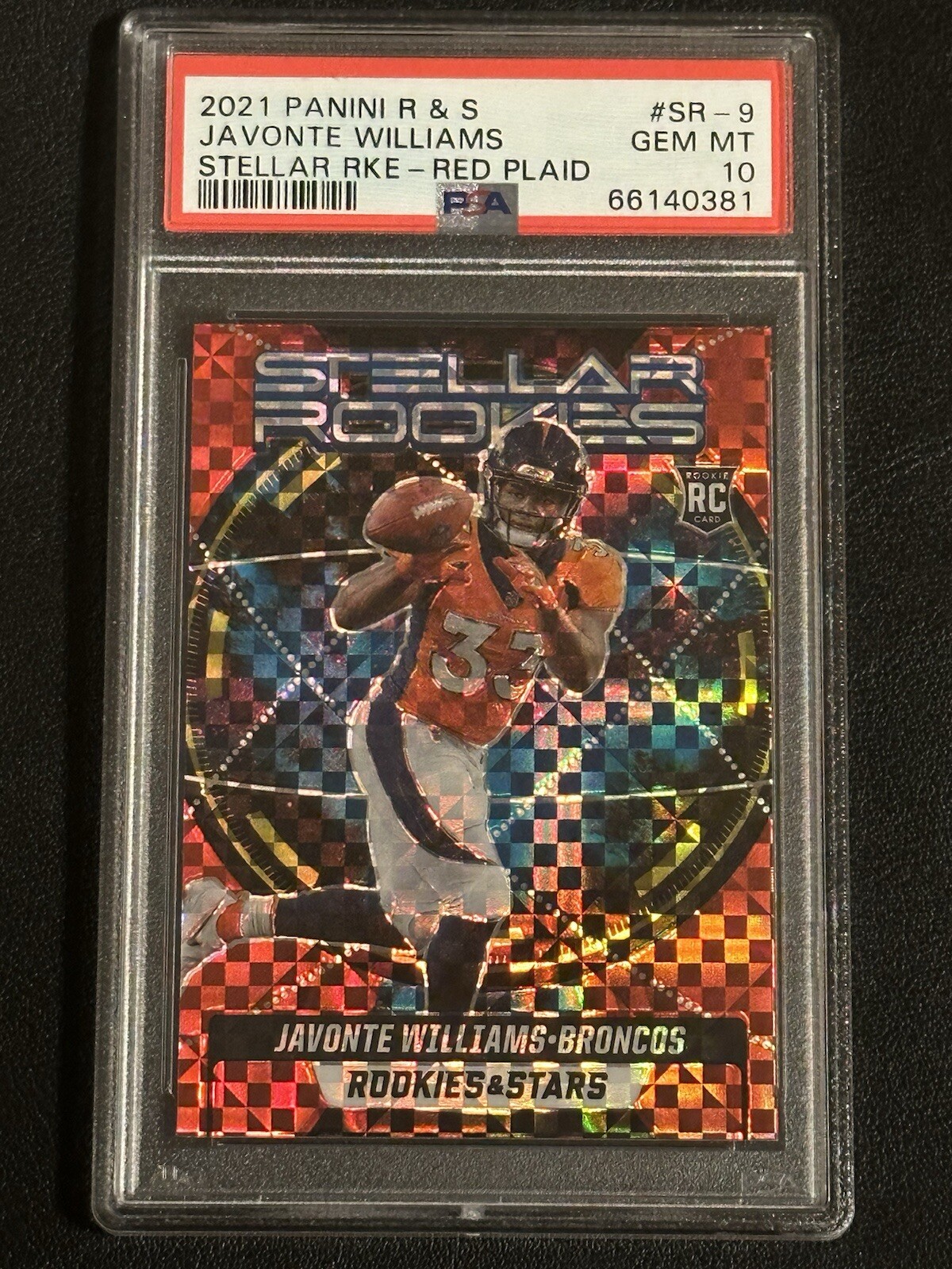 Javonte Williams Panini Rookies & Stars Stellar Rookies #SR9 Red Plaid