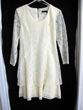 Vintage (Wedding?) White Lace Dress - Size S/M - David Rose