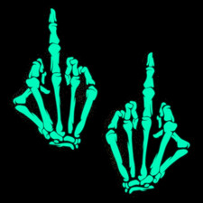 Pastease Middle Finger Skeleton Hand Pasties Glow in the Dark White Black Bone