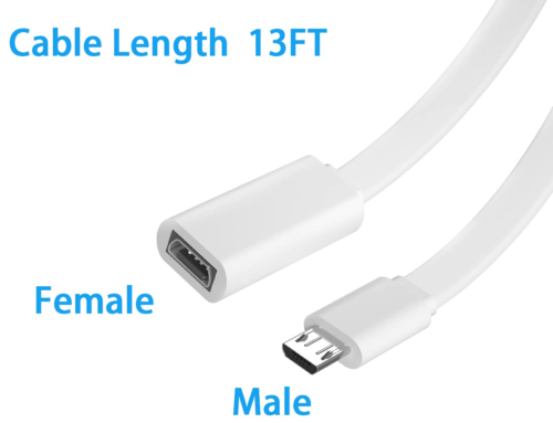 2 Pack 13FT Micro USB Extension Cable for Zmodo,Male to Female - Photo 2 sur 12