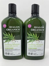Avalon Organics Natural Conditioner Soothing Moisture Cannabis Sativa 11 oz X 2