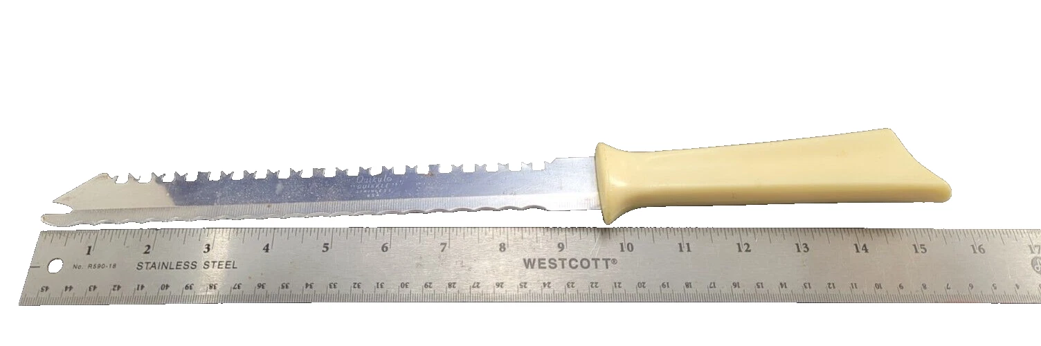 VTG 15" Quikut Carve & Serve Meat Knife Tempered Stainless Serrated Double Blade